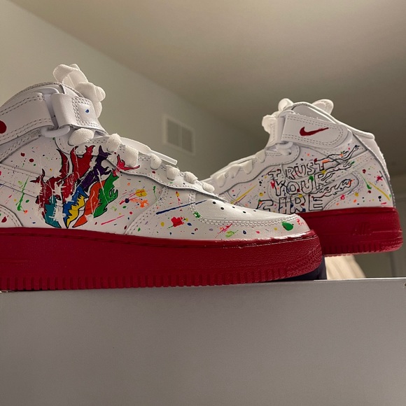 Made to order! Hand painted Nike Air Force Ones. - Picture 3 of 4